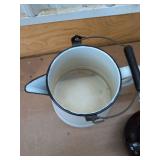Vintage Kitchenware Lot Enamel Coffee Pot Crock Thermos Carafe