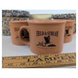Field & Stream Mugs with Spongeware Mixing Bowls Pottery Lot