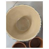 Field & Stream Mugs with Spongeware Mixing Bowls Pottery Lot