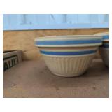 Vintage Mixing Bowls Stoneware & Green Glass Assorted Kitchen Lot