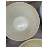 Vintage Mixing Bowls Stoneware & Green Glass Assorted Kitchen Lot