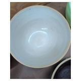 Vintage Mixing Bowls Stoneware & Green Glass Assorted Kitchen Lot