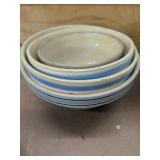 Vintage Mixing Bowls Stoneware & Green Glass Assorted Kitchen Lot