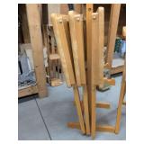 4-Piece Folding Wood TV Tray Table Set with Matching Storage Stand