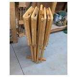 4-Piece Folding Wood TV Tray Table Set with Matching Storage Stand