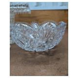 Vintage Clear Pressed Cut Glass Bowl Candy Dish Goblets Cake Stand