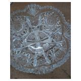 Vintage Clear Pressed Cut Glass Bowl Candy Dish Goblets Cake Stand