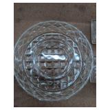 Vintage Clear Pressed Cut Glass Bowl Candy Dish Goblets Cake Stand