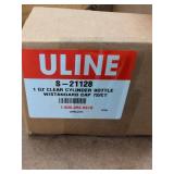 Uline S-21128 1 oz Clear Cylinder Bottles w/ Standard Caps Box