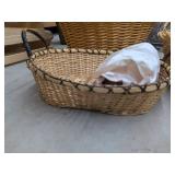 Lot of Assorted Decorative Baskets Crates Planter & Wood Shelf