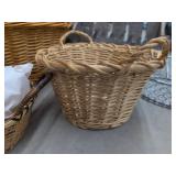Lot of Assorted Decorative Baskets Crates Planter & Wood Shelf