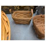 Lot of Assorted Decorative Baskets Crates Planter & Wood Shelf