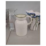 Lot of Assorted Decorative Pitchers and Princess House Glass Vase