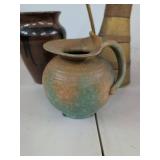 Vintage Decorative Pottery & Brass Ewer Art Pottery Group