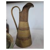Vintage Decorative Pottery & Brass Ewer Art Pottery Group