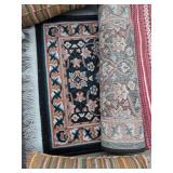 Lot of Vintage Throw Pillows & Accent Rugs Mixed Textile Decor