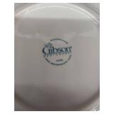 Gibson Housewares White Embossed Dinnerware Set Plates Bowls Mugs