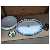 Mixed Vintage Pottery & Glass Housewares Bowl Platter Dish Tumbler