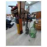 Lot of Rustic Decorative Vase Bottle & Metal Accent Home Decor