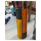 Lot of Rustic Decorative Vase Bottle & Metal Accent Home Decor