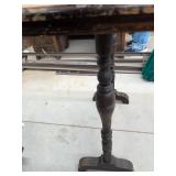 Vintage Wooden Trestle Side Table Turned Legs Rustic Accent Stand