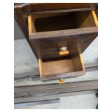 Vintage Wood Vanity Dressing Table w Mirror Art Deco Style See Photos