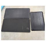 Set of 3 Black Cushioned Floor Mats Anti-Fatigue Kitchen Utility