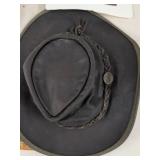 Barmah Australian Bush Hat Kangaroo Leather Squashy Foldaway w Bag