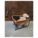 Small Teddy Bear in Sleigh