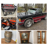 1993 Chevy S-10, Husqvarna Lawn Mower, Crocks, Tools 