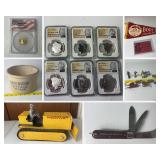 Coins, Toys, Knives, Sports Memorabilia 