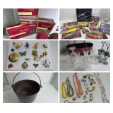 Vintage Glassware, Seasonal Decor, Costume Jewelry 