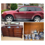 2010 Subaru Forester, Furniture, Sterling Silver, Glassware 