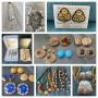 Jewelry Galore featuring earrings, rings, pins, necklaces, brooches, and more! Bidding ends 3/26
