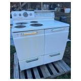antique porcelain white deep well electric stove oven