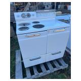 antique porcelain white deep well electric stove oven