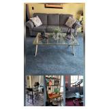 On Trend Ashley Grey Sofa silver upholstered legs $400.00