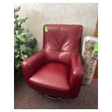 High End Red Leather Swivel Chair - $300.00