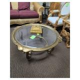 Beautiful Brass and Glass coffee  table also have matching side tables