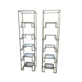 Lot 146:  Nice PR quality modern metal & glass open etageres www.SouthJerseyAuction.com