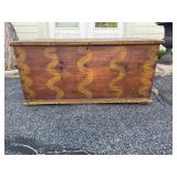Folk art painted trunk