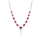 Lot #8249 Ruby & Diamond Necklace-GIA Certified