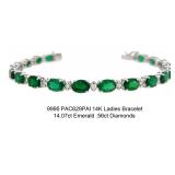 Lot #9995 Emerald  & Diamond Bracelet