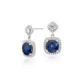 Lot #676 Kashmir Sapphire & Diamond Earrings
