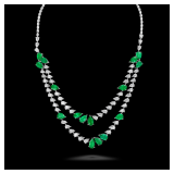 Lot #8151 Emerald & Diamond Necklace