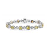 Lot #9970 Fancy Intense Yellow Diamond Bracelet-GIA Certified