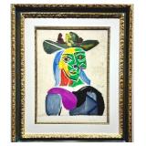 Lot #259 Pablo Picasso Tete de Femme au chapeau Color Lithograph