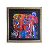 Lot # Tiefeng Jiang Serigraph - Elephant Family