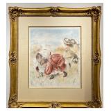 Lot #214 Original Pierre Auguste Renoir Color Lithograph - Enfants jouant a la balle