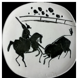 Lot #460 Original Pablo Picasso Earthenware Picador and bull